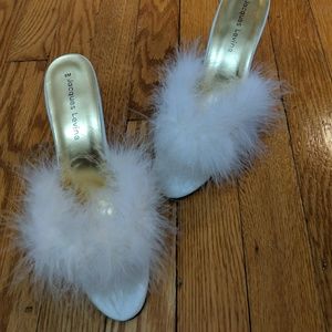 Jacques Levine Feather Satin Heels 8M
